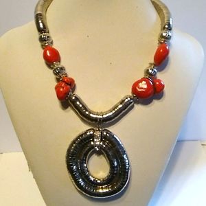 Nwt Red and Silver Necklace set